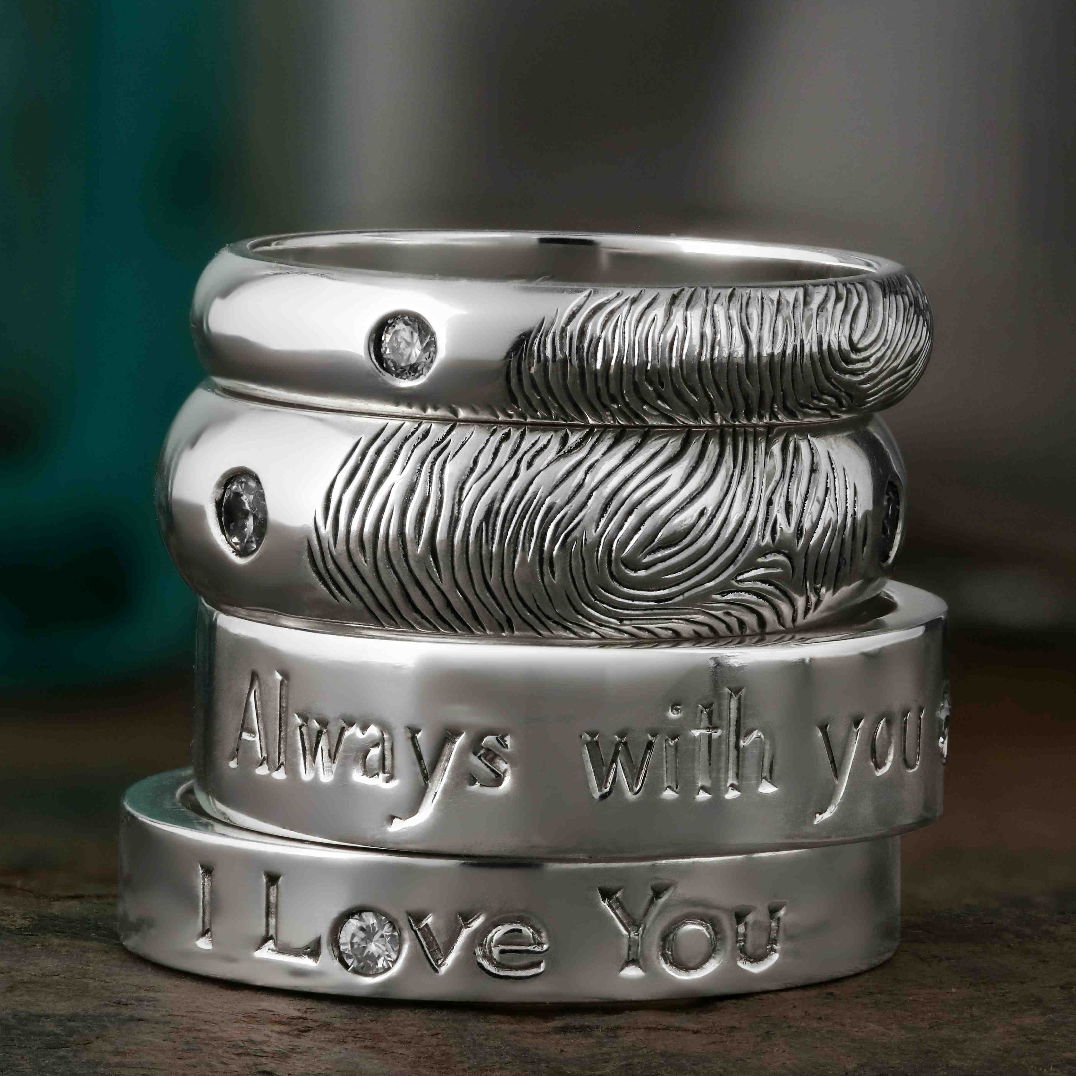 Custom Fingerprint Wedding Rings