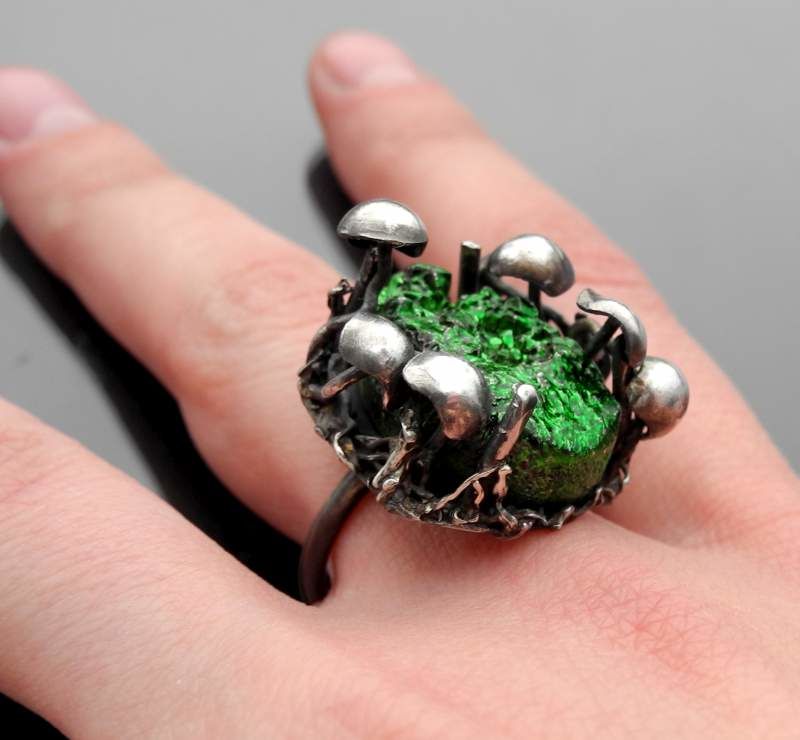 Undergrowth | Silver & Druzy Agate Ring